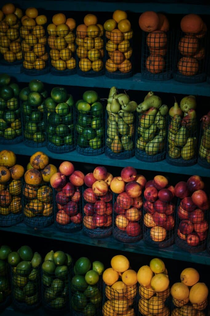 Fruit on a market stall in Ureki