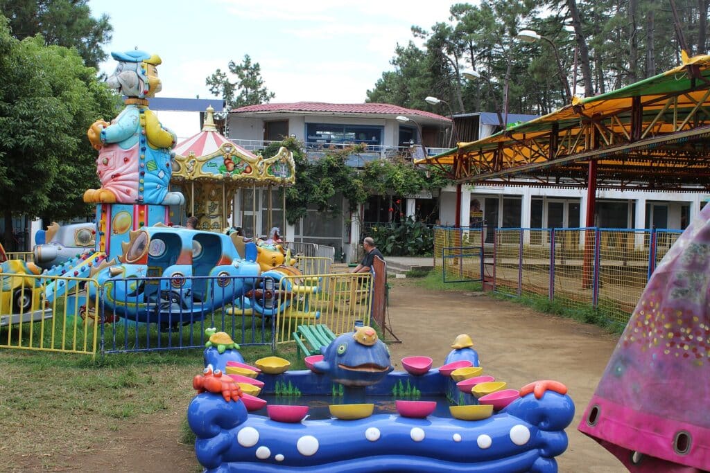 Children’s rides in the centre of Ureki